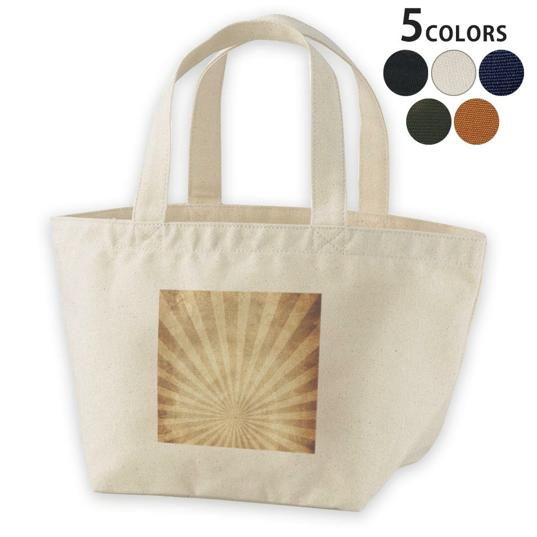 デザインランチバッグ キャンバス デイパック バッグ レディースバッグ トートバッグ ナチュラル 黒 black 001019 ヴィンテージ　柄