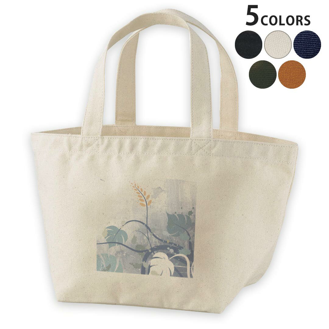 Tote Bag - デザインランチバッグ キャンバス デイパック バッグ レディースバッグ トートバッグ ナチュラル 黒 black 001321 花　植物