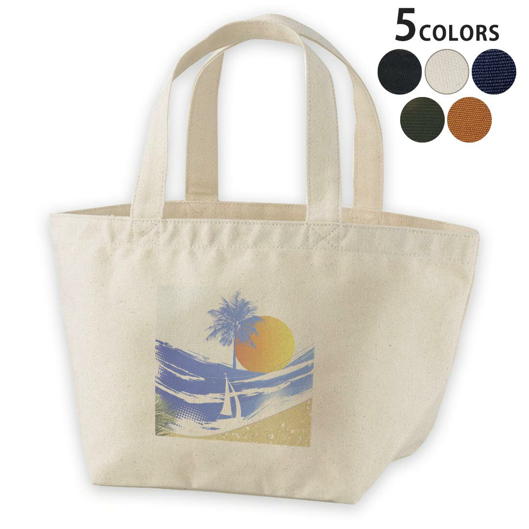 デザインランチバッグ キャンバス デイパック バッグ レディースバッグ トートバッグ ナチュラル 黒 bl..