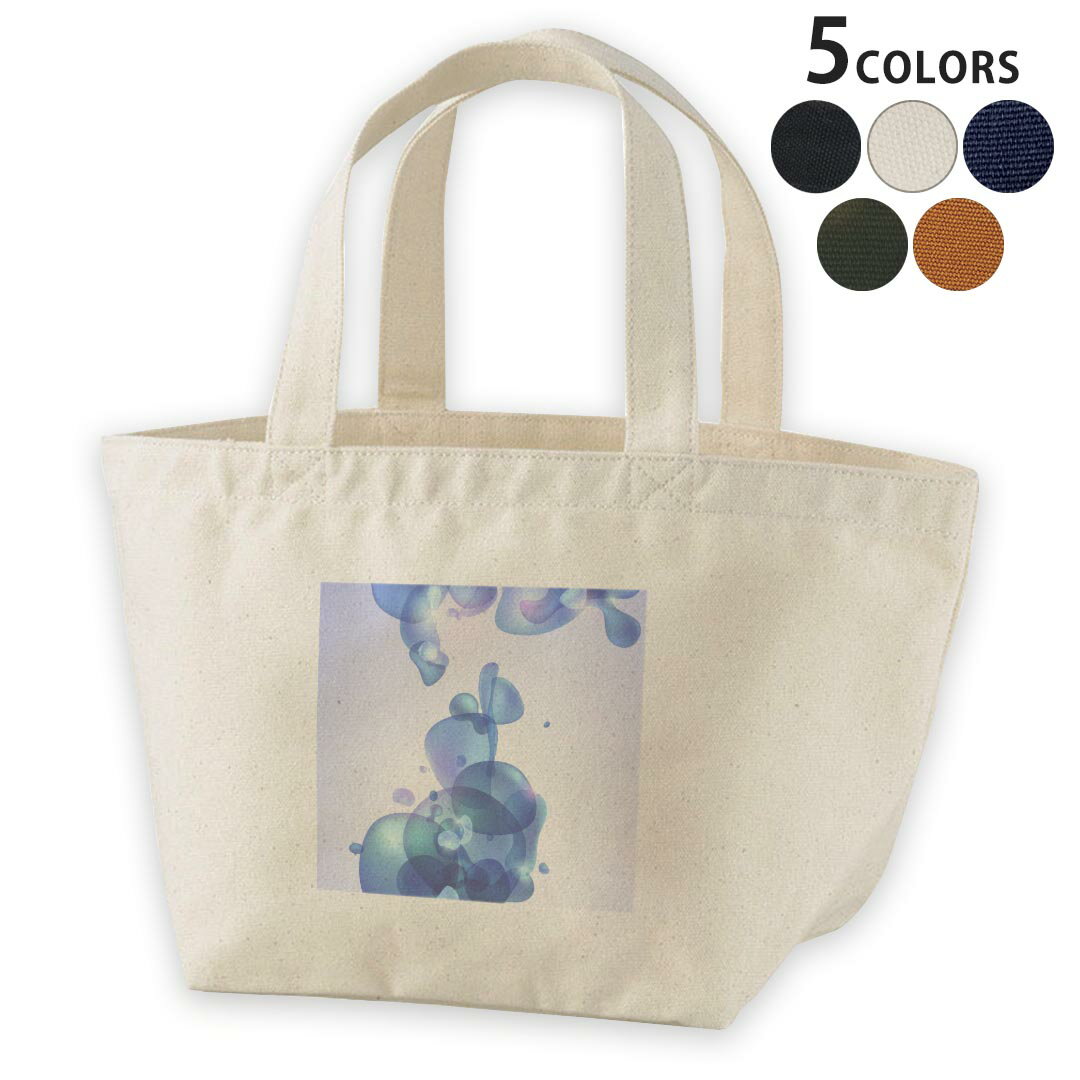 デザインランチバッグ キャンバス デイパック バッグ レディースバッグ トートバッグ ナチュラル 黒 black 001753 水玉　バブル