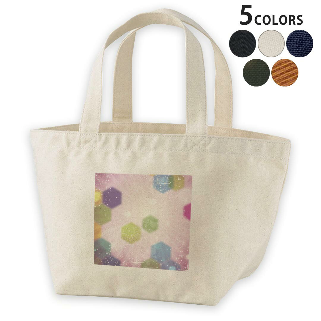 デザインランチバッグ キャンバス デイパック バッグ レディースバッグ トートバッグ ナチュラル 黒 black 001907 キラキラ　カラフル