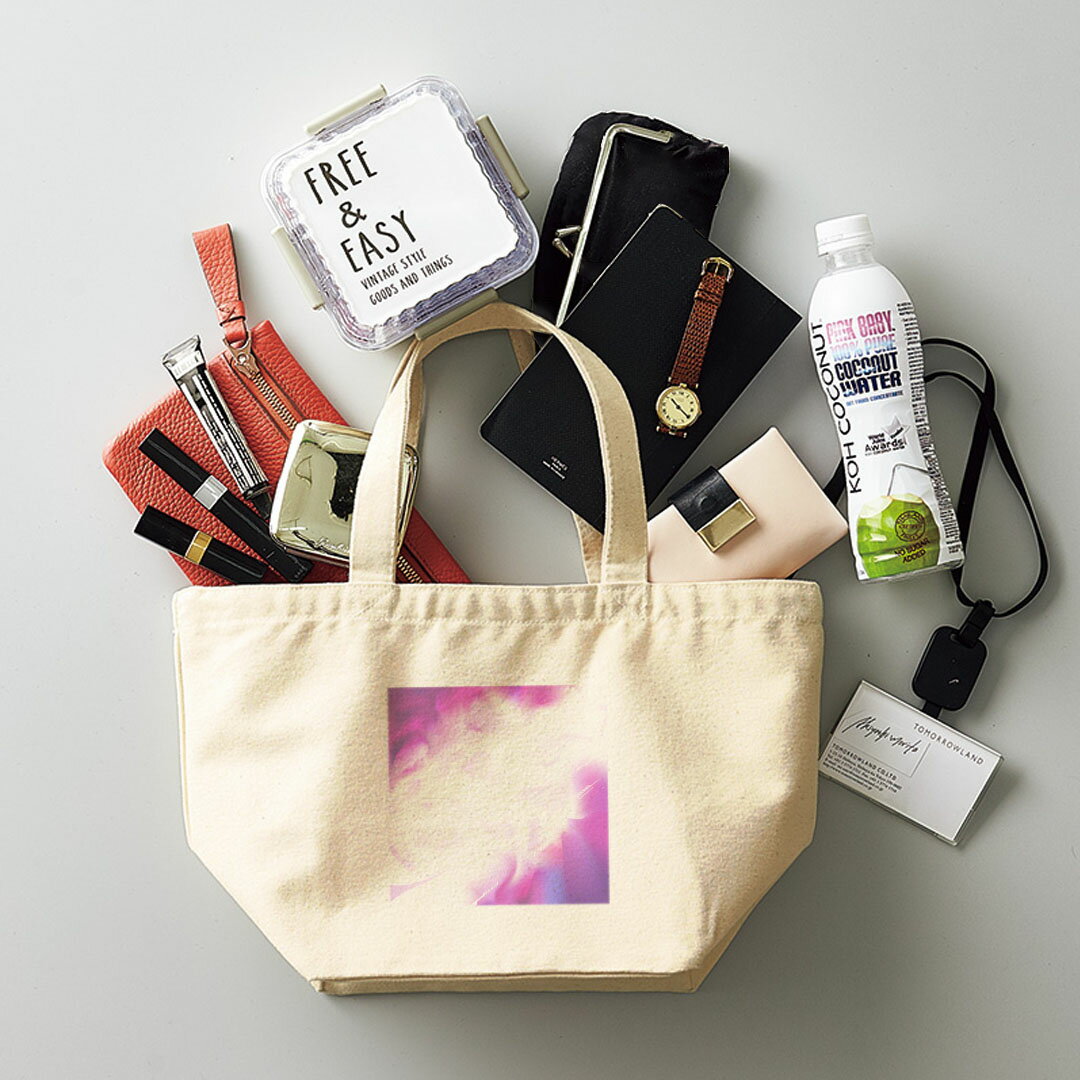 デザインランチバッグ キャンバス デイパック バッグ レディースバッグ トートバッグ ナチュラル 黒 black 002024 シンプル　紫