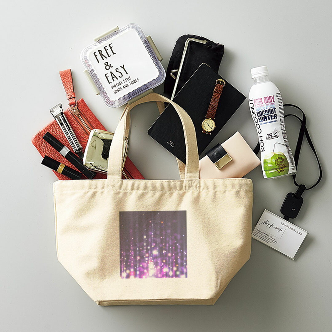 デザインランチバッグ キャンバス デイパック バッグ レディースバッグ トートバッグ ナチュラル 黒 black 002252 蛍光　ピンク