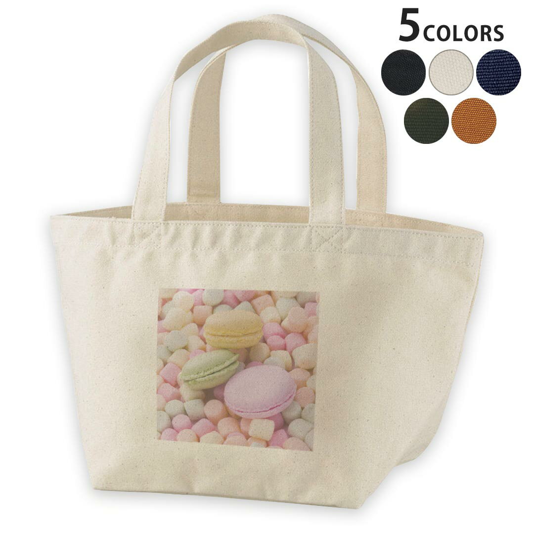 デザインランチバッグ キャンバス デイパック バッグ レディースバッグ トートバッグ ナチュラル 黒 black 002600 マカロン カラフル 写真