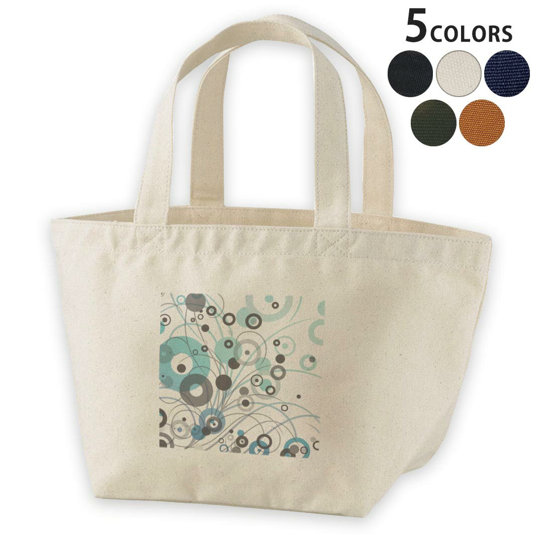 デザインランチバッグ キャンバス デイパック バッグ レディースバッグ トートバッグ ナチュラル 黒 black 002945 模様　白　青