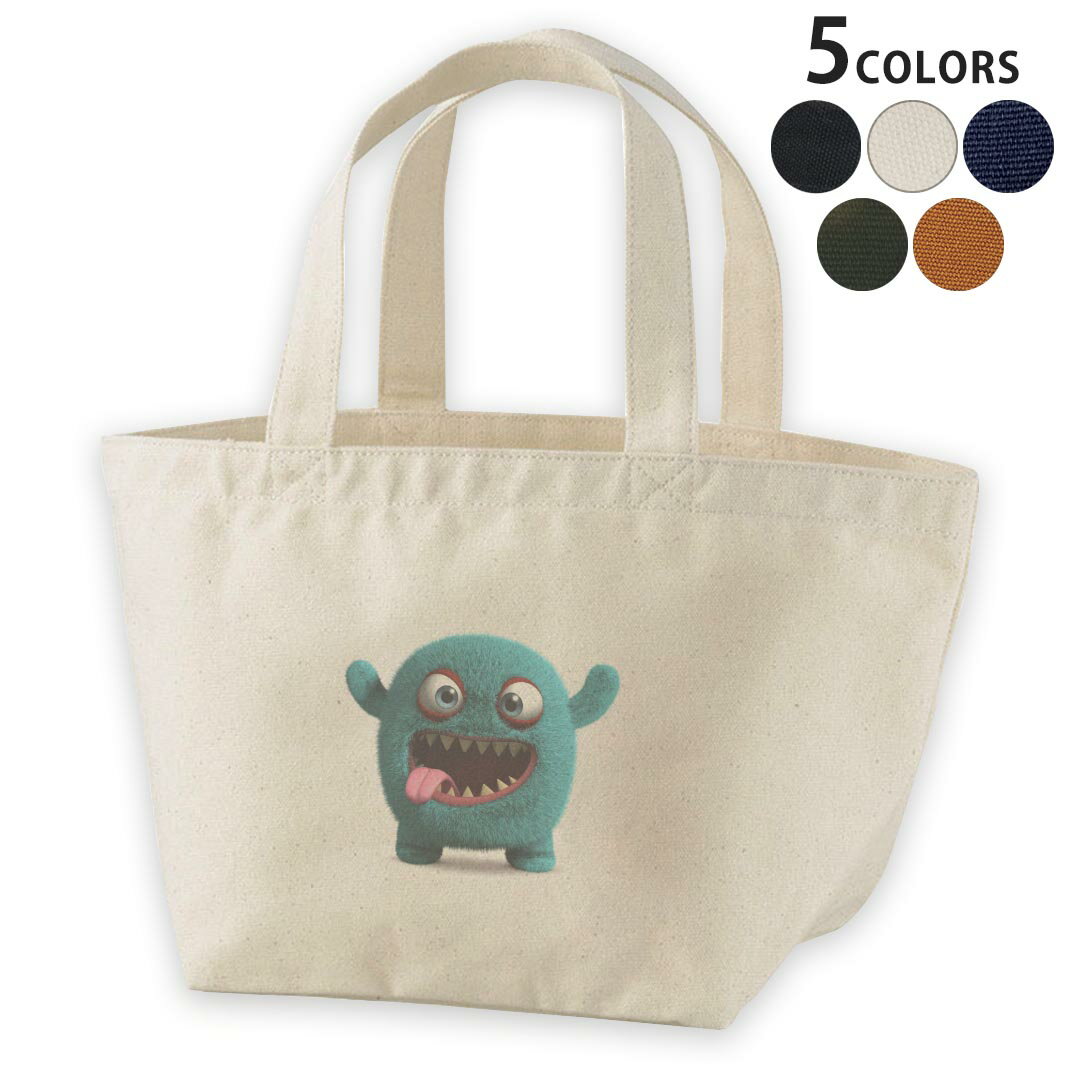 デザインランチバッグ キャンバス デイパック バッグ レディースバッグ トートバッグ ナチュラル 黒 black 003431 モンスター キャラクター