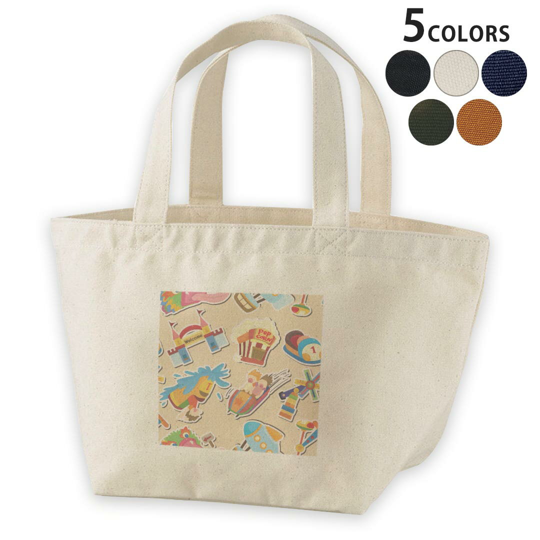 デザインランチバッグ キャンバス デイパック バッグ レディースバッグ トートバッグ ナチュラル 黒 black 003961 モンスター キャラクター ポップ