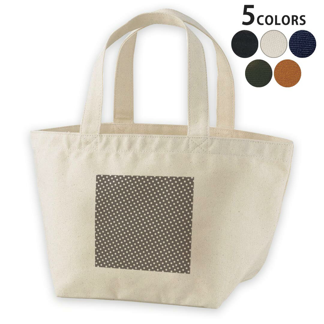 デザインランチバッグ キャンバス デイパック バッグ レディースバッグ トートバッグ ナチュラル 黒 black 008248 水玉　黒　ブラック　模様