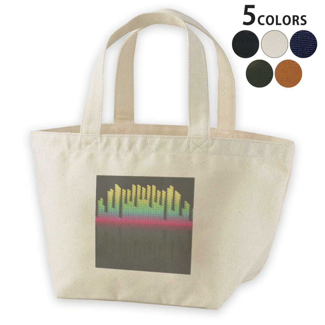 デザインランチバッグ キャンバス デイパック バッグ レディースバッグ トートバッグ ナチュラル 黒 black 008705 カラフル　黒　ブラック　ラジオ