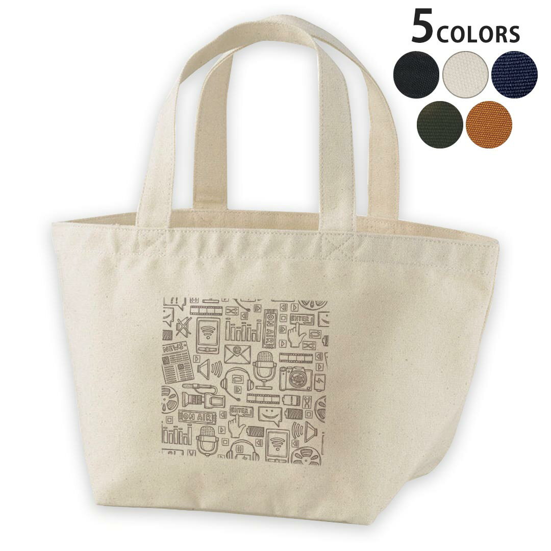 デザインランチバッグ キャンバス デイパック バッグ レディースバッグ トートバッグ ナチュラル 黒 bl..