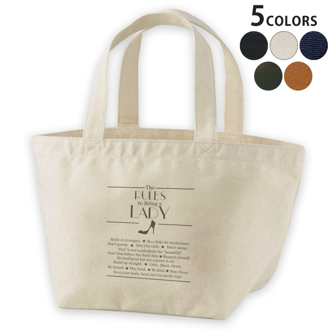 デザインランチバッグ キャンバス デイパック バッグ レディースバッグ トートバッグ ナチュラル 黒 black 009449 英語　おしゃれ　白　黒