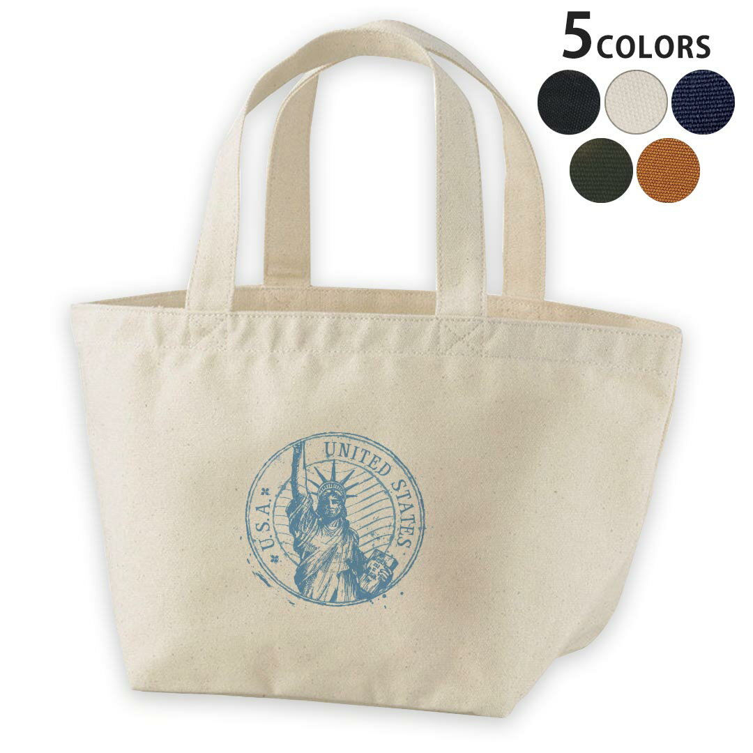 デザインランチバッグ キャンバス デイパック バッグ レディースバッグ トートバッグ ナチュラル 黒 black 009742 外国　英語　青(4.0)