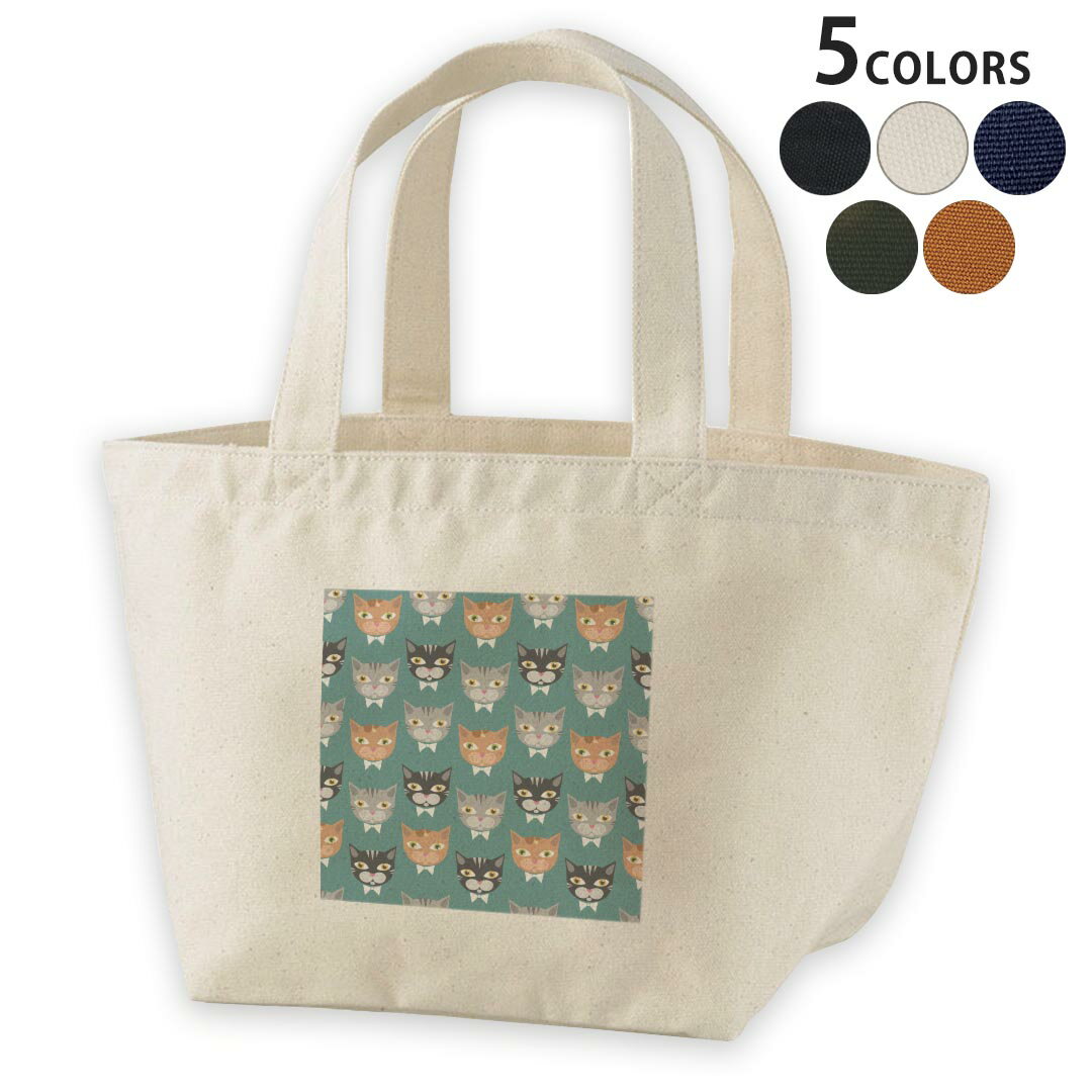 디자인 점심 가방 캔버스 데이 팩 가방 여성 가방 토트 백 자연 블랙 black 010213 고양이 캐릭터 녹색