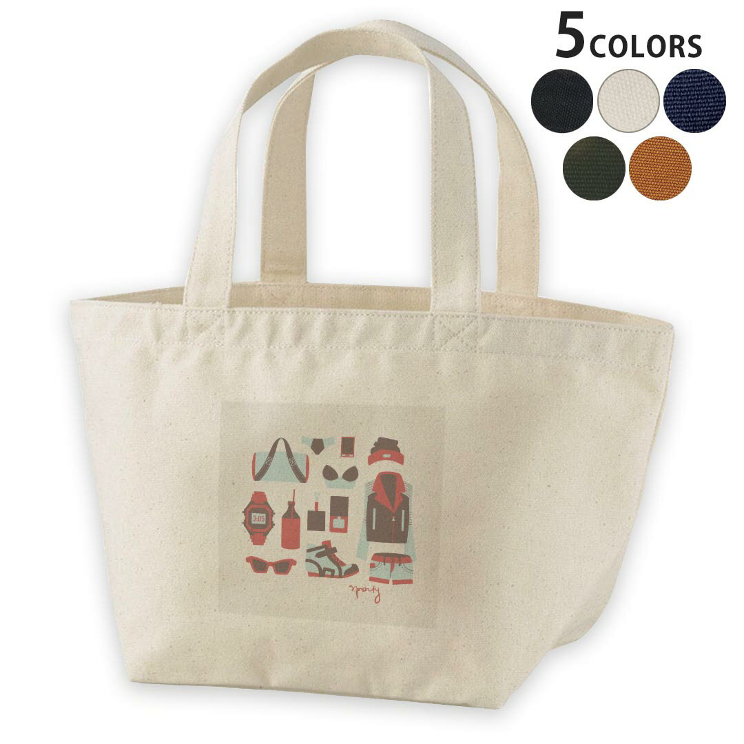 デザインランチバッグ キャンバス デイパック バッグ レディースバッグ トートバッグ ナチュラル 黒 black 010534 おしゃれ　ファッション　赤