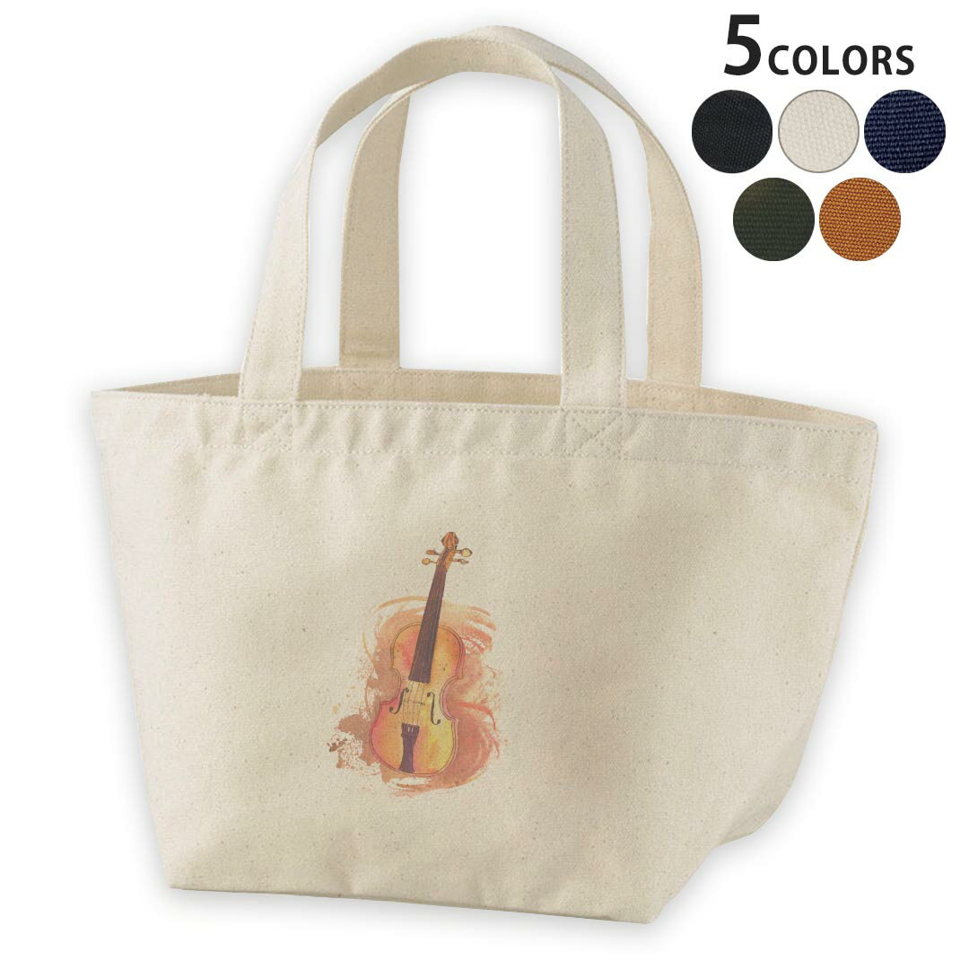 デザインランチバッグ キャンバス デイパック バッグ レディースバッグ トートバッグ ナチュラル 黒 black 014111 音楽　楽器　ミュージック