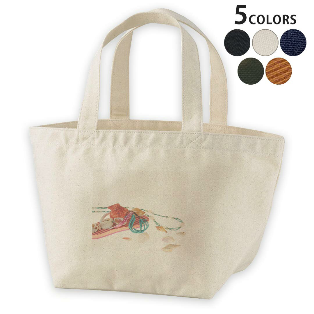 デザインランチバッグ キャンバス デイパック バッグ レディースバッグ トートバッグ ナチュラル 黒 black 014280 夏 貝殻 サンダル