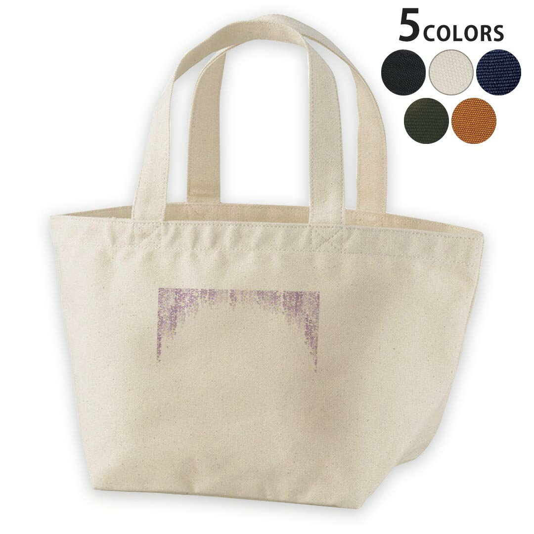 デザインランチバッグ キャンバス デイパック バッグ レディースバッグ トートバッグ ナチュラル 黒 black 015333 花　植物　峰