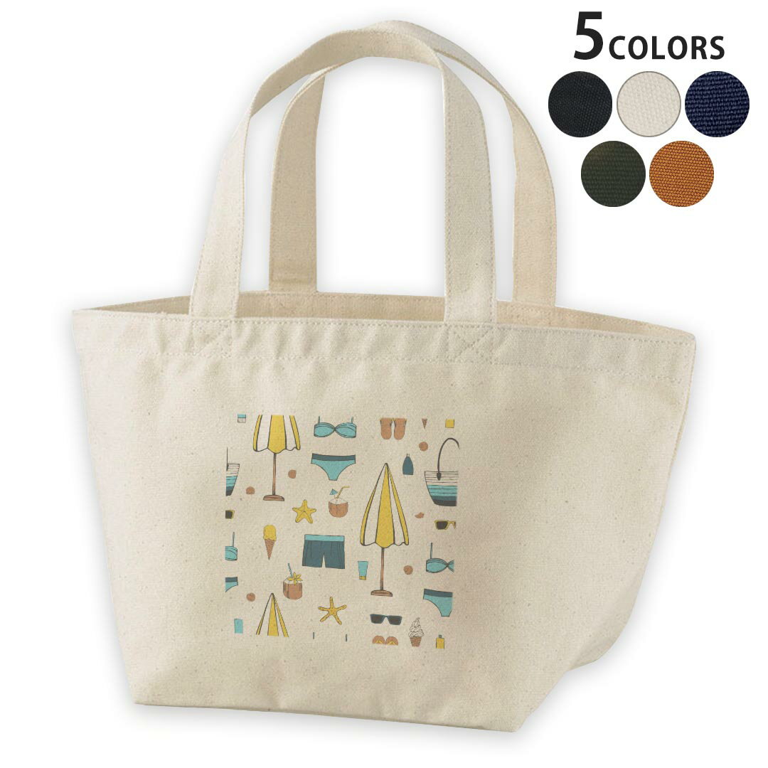 デザインランチバッグ キャンバス デイパック バッグ レディースバッグ トートバッグ ナチュラル 黒 bl..