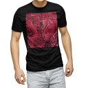 tシャツ メンズ 半袖 ブラック デザイン XS S M L XL 2XL Tシャツ ティーシャツ T shirt　黒 000124 フラワー バラ　赤　花束