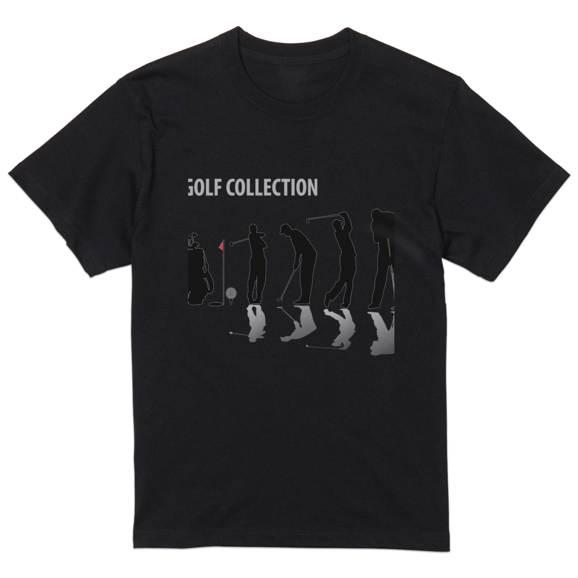 tシャツ メンズ 半袖 ブラック デザイン XS S M L XL 2XL Tシャツ ティーシャツ T shirt 黒 000140 ゴルフ　ショット　イラスト