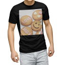 tシャツ メンズ 半袖 ブラック デザイン XS S M L XL 2XL Tシャツ ティーシャツ T shirt 黒 000294 ラブ LOVE クッキー 食べ物