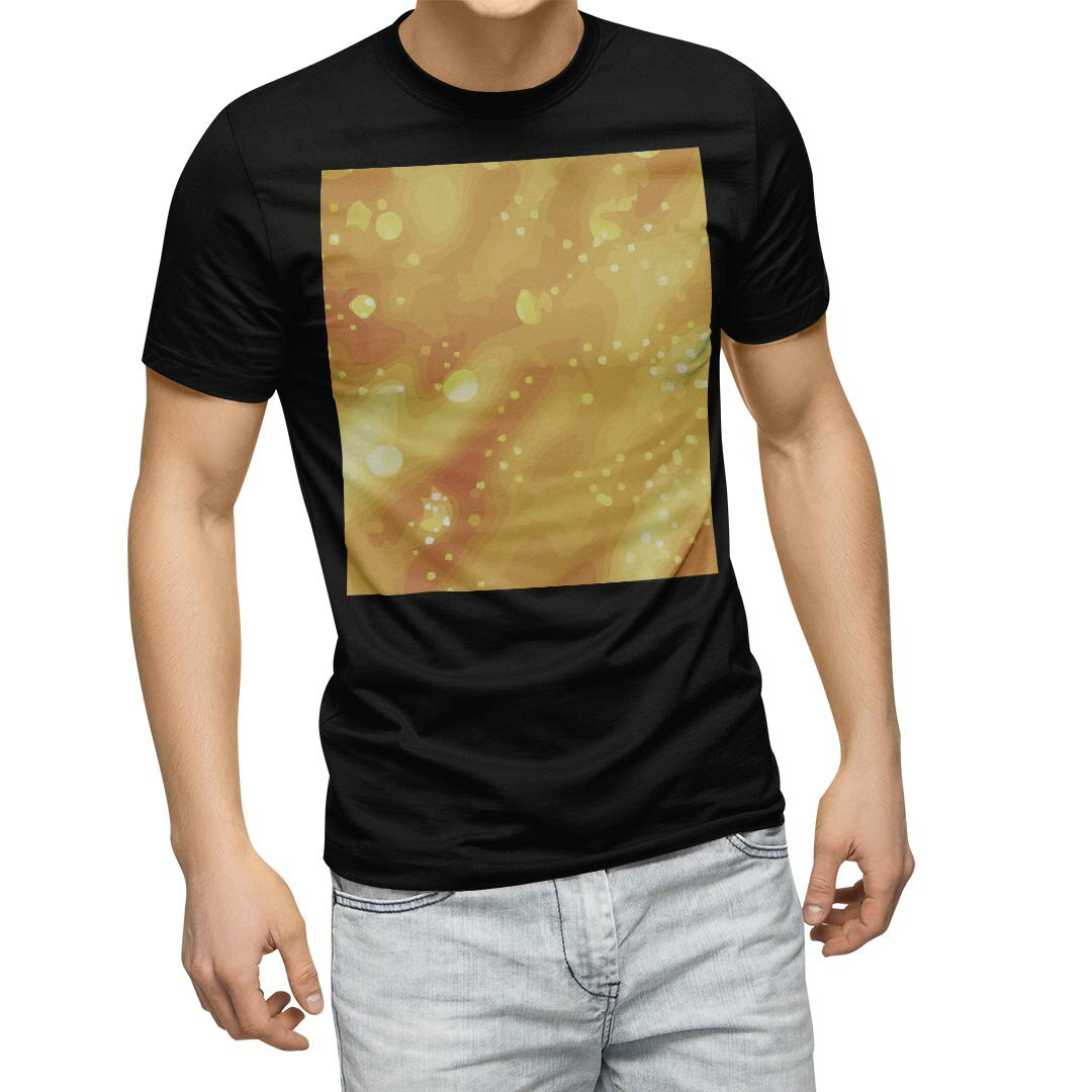 乐天商城 - tシャツ メンズ 半袖 ブラック デザイン XS S M L XL 2XL Tシャツ ティーシャツ T shirt　黒 000806 ラグジュアリー 模様　黄色