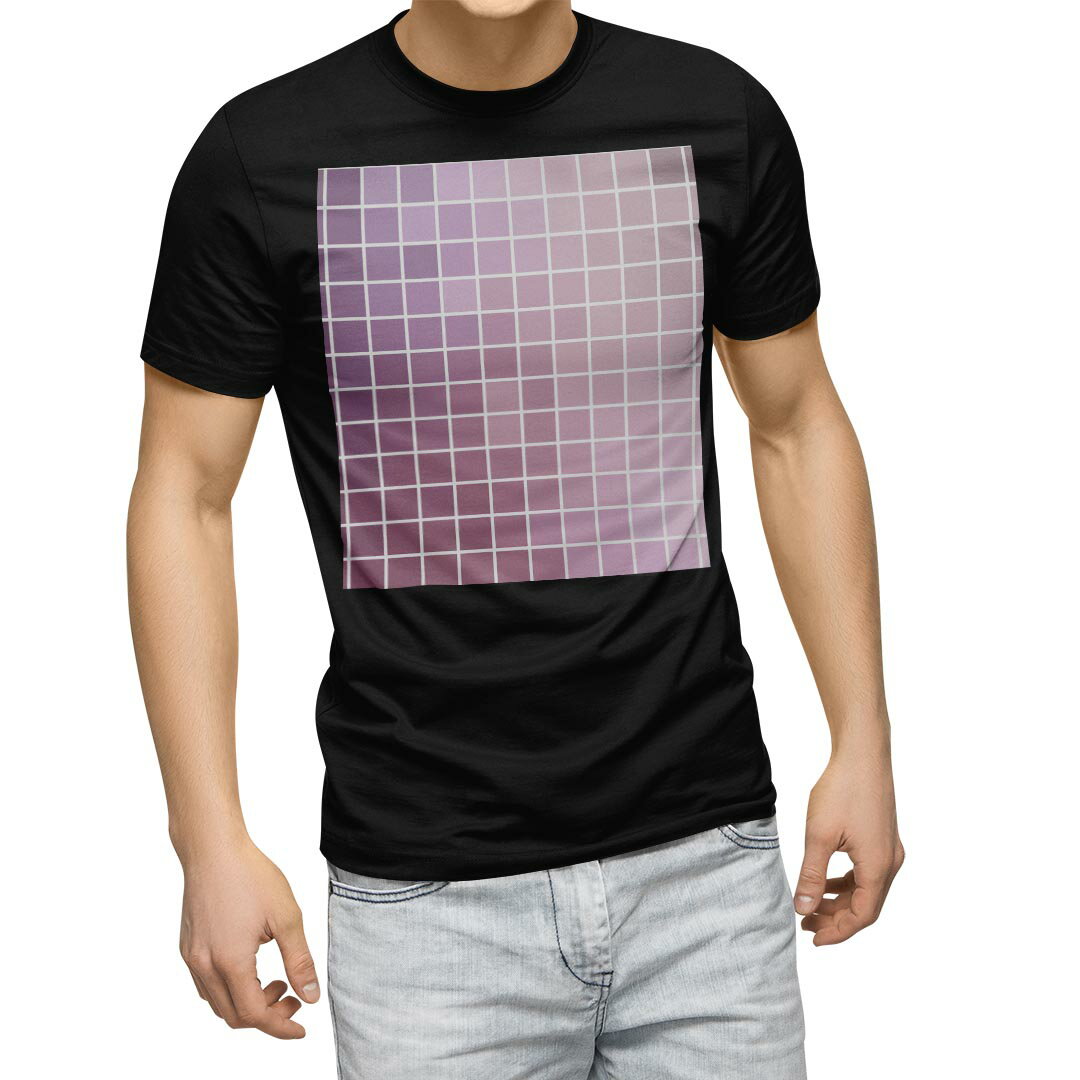 原创 - tシャツ メンズ 半袖 ブラック デザイン XS S M L XL 2XL Tシャツ ティーシャツ T shirt　黒 000810 ラグジュアリー ミラー　四角