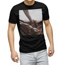 tシャツ メンズ 半袖 ブラック デザイン XS S M L XL 2XL Tシャツ ティーシャツ T shirt 黒 000888 チョコレート