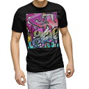 tシャツ メンズ 半袖 ブラック デザイン XS S M L XL 2XL Tシャツ ティーシャツ T shirt 黒 001010 クール グラフィティ 落書き(4)