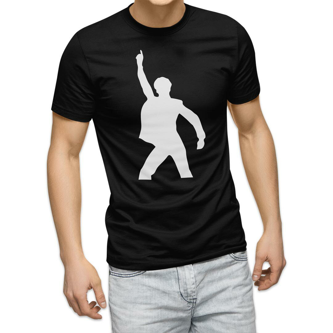 tシャツ メンズ 半袖 ブラック デザイン XS S M L XL 2XL Tシャツ ティーシャツ T shirt 黒 001024 ディスコ　ダンスのサムネイル