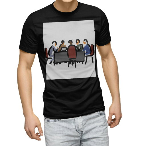 tシャツ メンズ 半袖 ブラック デザイン XS S M L XL 2XL Tシャツ ティーシャツ T shirt 黒 001032 会議 イラスト tシャツ メンズ 半袖 ブラック デザイン XS S M L XL 2XL Tシャツ ティーシャツ T shirt 黒 001032 会議 イラスト