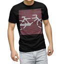 tシャツ メンズ 半袖 ブラック デザイン XS S M L XL 2XL Tシャツ ティーシャツ T shirt 黒 001123 ユニーク 自転車 道路