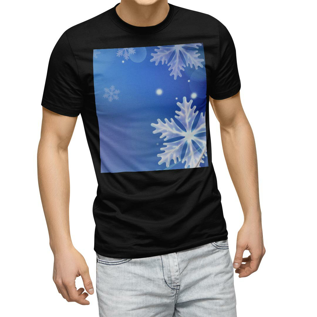 tシャツ メンズ 半袖 ブラック デザイン XS S M L XL 2XL Tシャツ ティーシャツ T shirt 黒 001455 その他 雪 冬