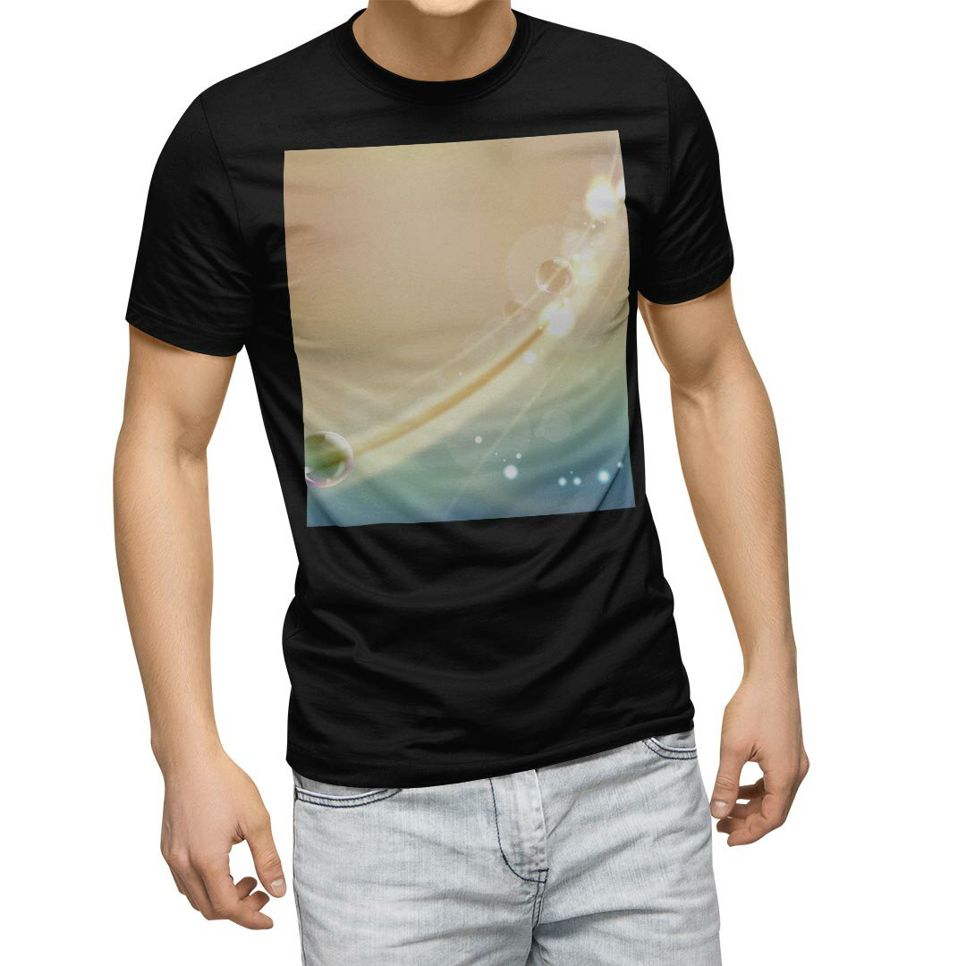 tシャツ メンズ 半袖 ブラック デザイン XS S M L XL 2XL Tシャツ ティーシャツ T shirt　黒 001909 その他 シンプル　しゃぼん玉　青