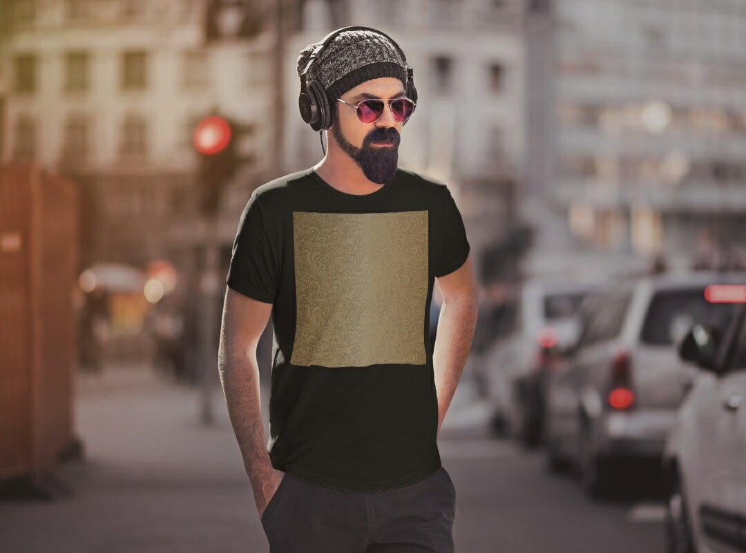 tシャツ メンズ 半袖 ブラック デザイン XS S M L XL 2XL Tシャツ ティーシャツ T shirt　黒 000768 その他 ダマスク　模様