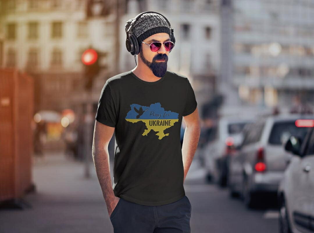 tシャツ メンズ 半袖 ブラック デザイン XS S M L XL 2XL Tシャツ ティーシャツ T shirt　黒 020986 ukraine ウクライナ kabekore-11108793 kabeコレ サンプル画像2