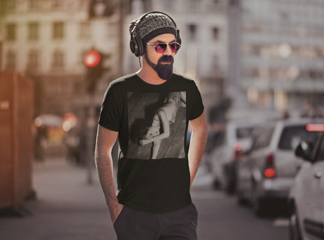 tシャツ メンズ 半袖 ブラック デザイン XS S M L XL 2XL Tシャツ ティーシャツ T shirt　黒 006914 写真・風景 写真　人物
