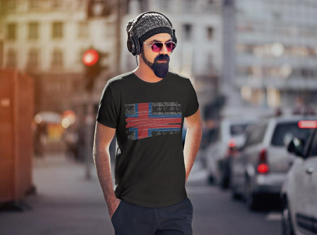 tシャツ メンズ 半袖 ブラック デザイン XS S M L XL 2XL Tシャツ ティーシャツ T shirt 黒 018446 faroe-islands フェロー諸島