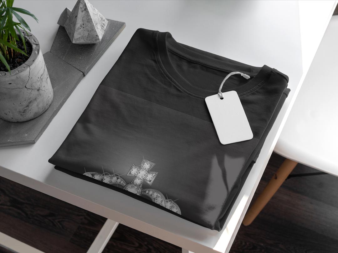 tシャツ メンズ 半袖 ブラック デザイン XS S M L XL 2XL Tシャツ ティーシャツ T shirt　黒 000426 ラグジュアリー クラウン　王冠　ダイヤ kabekore-11094721 kabeコレ サンプル画像3