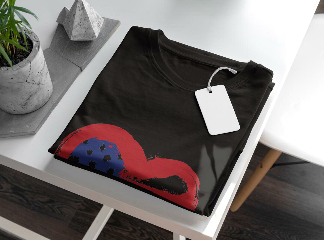 tシャツ レディース 半袖 ブラック 黒 デザイン M L Tシャツ ティーシャツ T shirt 001567 アメリ　国旗　ハート kabekore-11284661 kabeコレ サンプル画像3