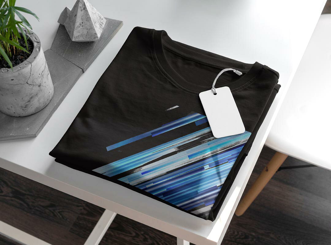 tシャツ レディース 半袖 ブラック 黒 デザイン M L Tシャツ ティーシャツ T shirt 003326 シンプル　青　白 kabekore-11276381 kabeコレ サンプル画像3