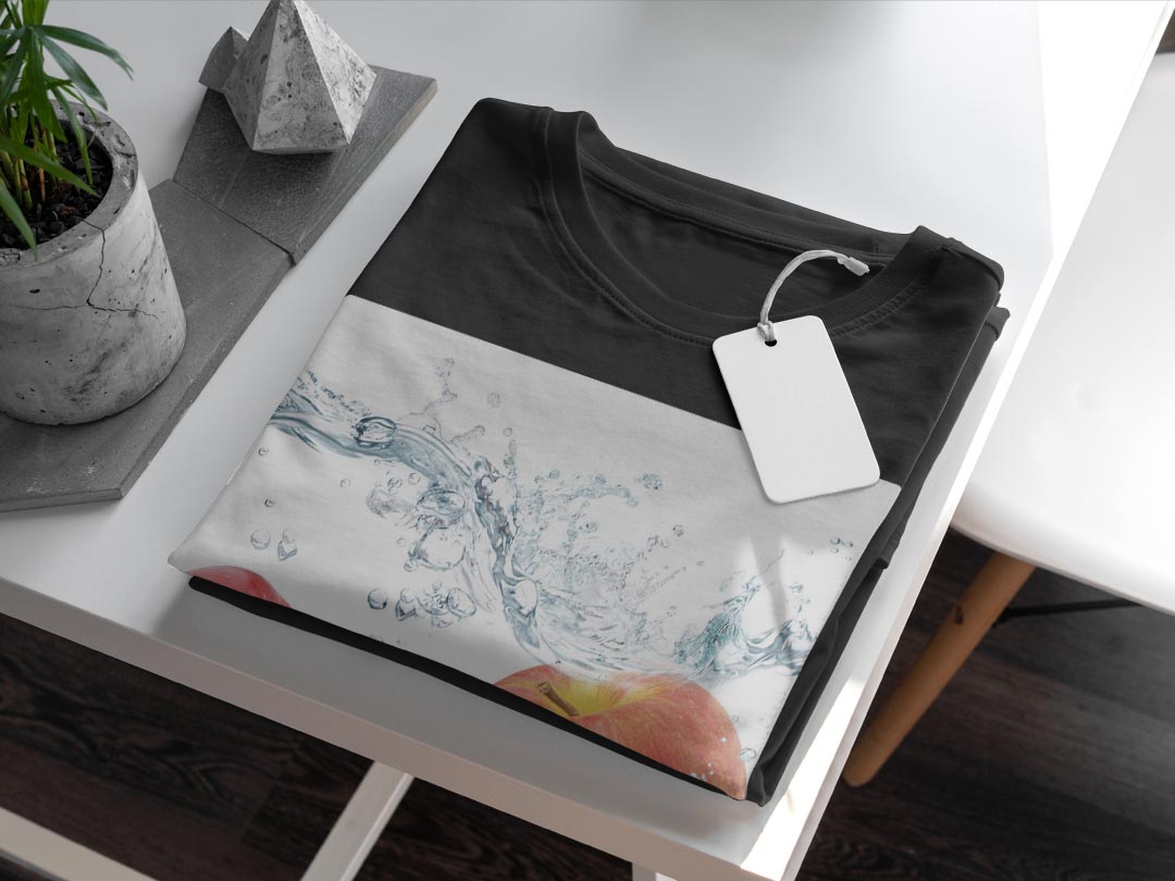 tシャツ メンズ 半袖 ブラック デザイン XS S M L XL 2XL Tシャツ ティーシャツ T shirt　黒 003342 クール 写真・風景 果物　シンプル　写真