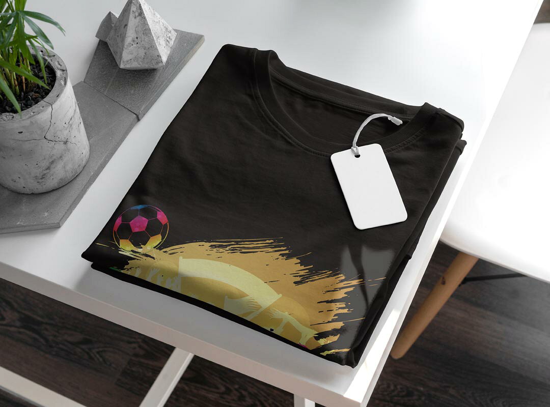 tシャツ レディース 半袖 ブラック 黒 デザイン M L Tシャツ ティーシャツ T shirt 020051 スポーツ サッカー kabekore-11280619 kabeコレ サンプル画像3