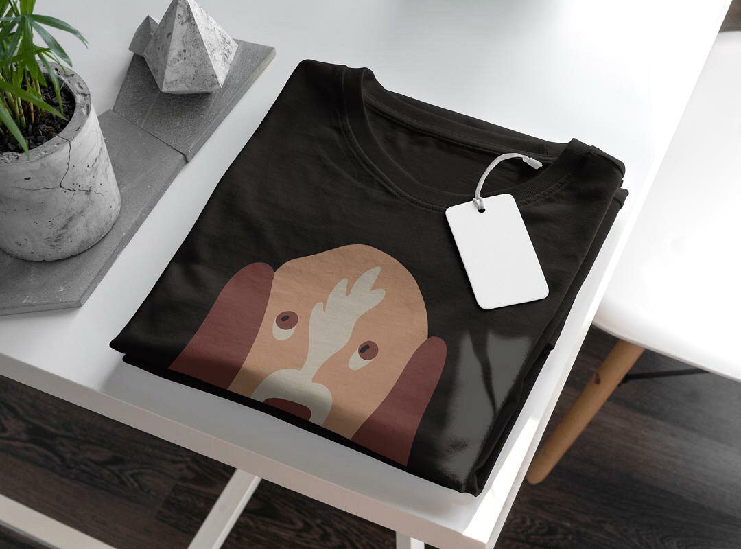 tシャツ レディース 半袖 ブラック 黒 デザイン M L Tシャツ ティーシャツ T shirt 022605 犬 ブラッドハウンド kabekore-11282134 kabeコレ サンプル画像3