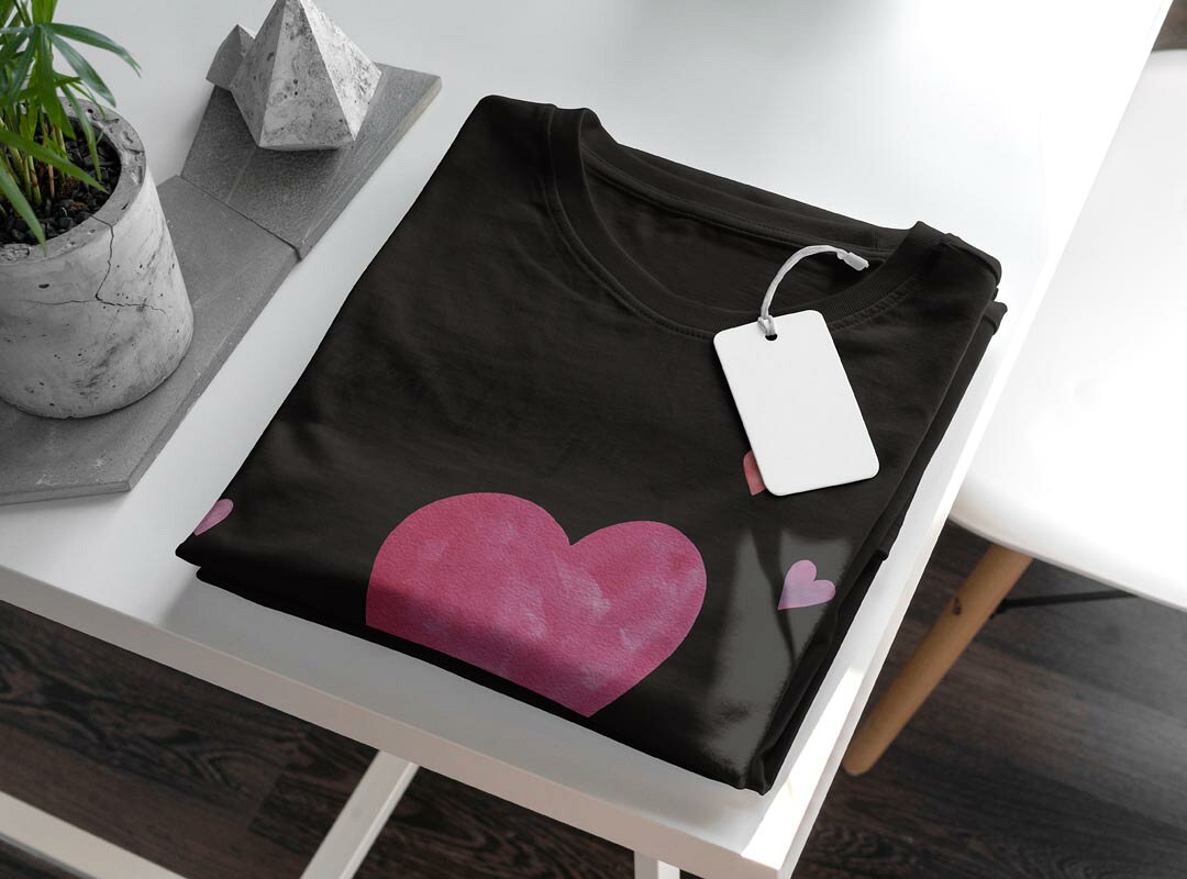 tシャツ レディース 半袖 ブラック 黒 デザイン S M L XL Tシャツ ティーシャツ T shirt 031567 バレンタイン ハート フォーク kabekore-11248100 kabeコレ サンプル画像3