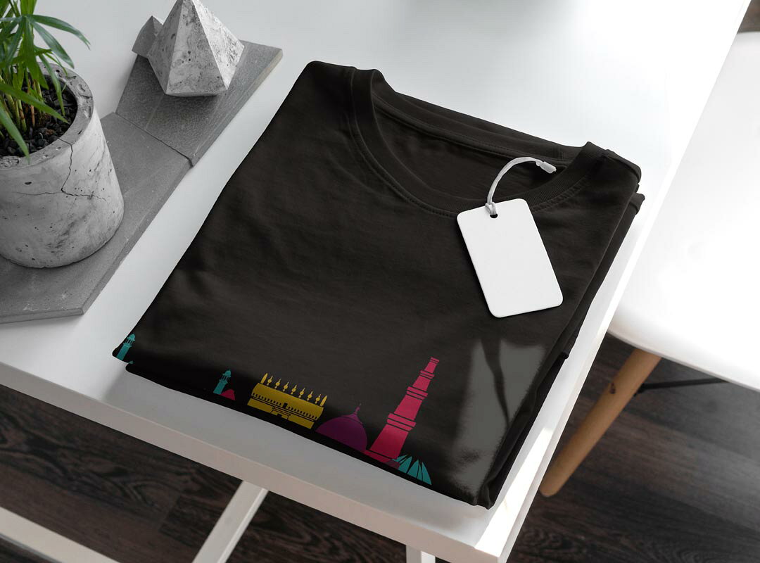 tシャツ レディース 半袖 ブラック 黒 デザイン S M L XL Tシャツ ティーシャツ T shirt 031818 インド おしゃれ タージマハル kabekore-11009528 kabeコレ サンプル画像3