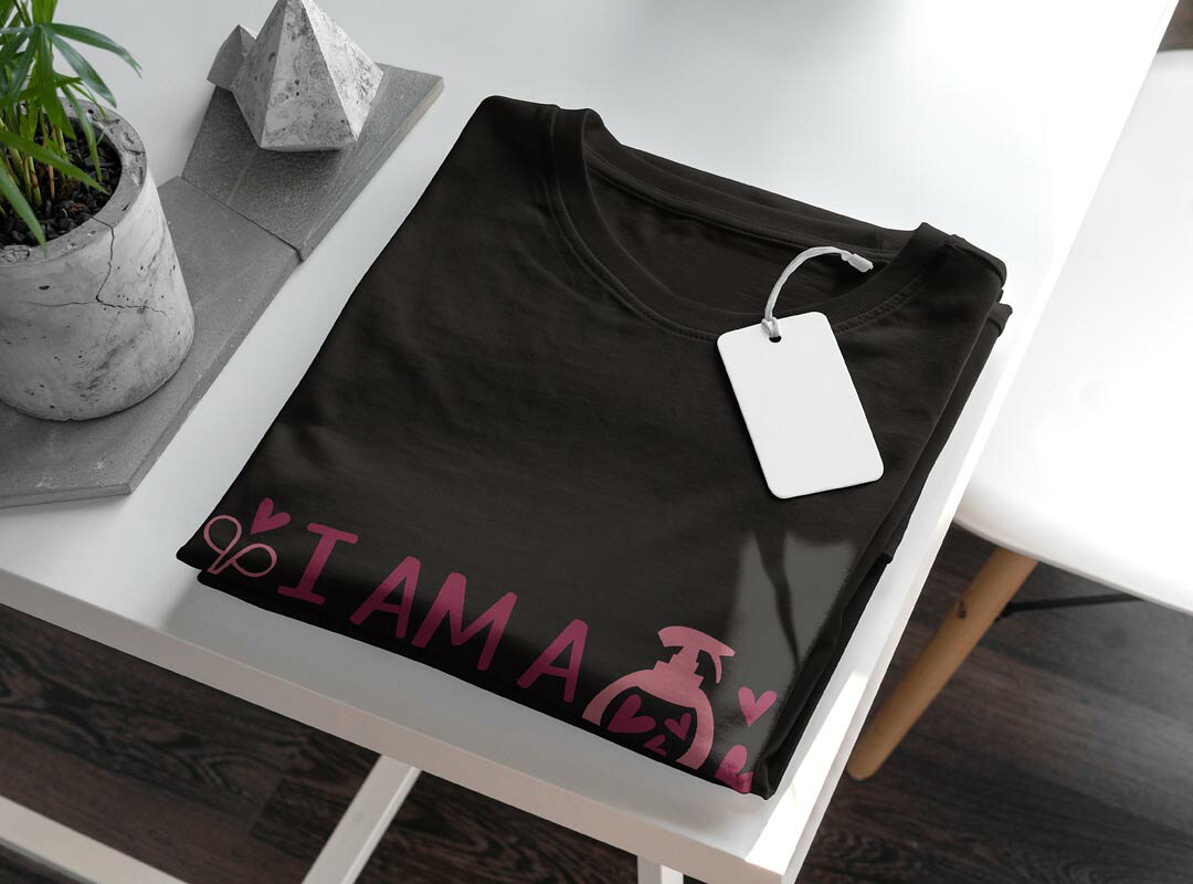 tシャツ レディース 半袖 ブラック 黒 デザイン S M L XL Tシャツ ティーシャツ T shirt 031823 美容師 おしゃれ ピンク kabekore-11254671 kabeコレ サンプル画像3