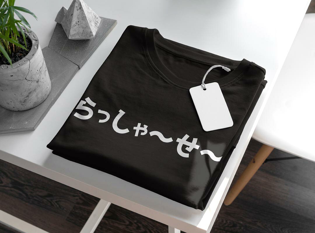 tシャツ レディース 半袖 ブラック 黒 デザイン M L Tシャツ ティーシャツ T shirt 032710 いらっしゃいませ kabekore-11280862 kabeコレ サンプル画像3