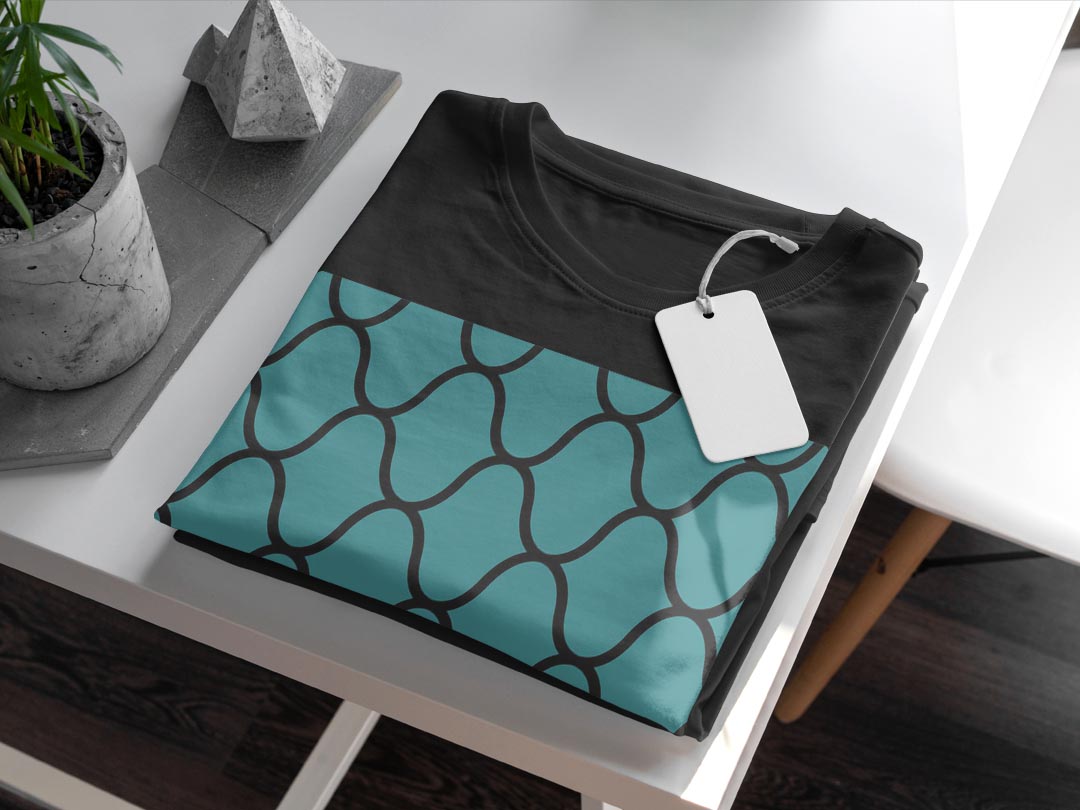 tシャツ メンズ 半袖 ブラック デザイン XS S M L XL 2XL Tシャツ ティーシャツ T shirt　黒 004342 チェック・ボーダー 模様　青