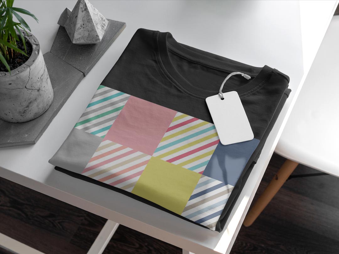 tシャツ メンズ 半袖 ブラック デザイン XS S M L XL 2XL Tシャツ ティーシャツ T shirt　黒 004609 チェック・ボーダー ボーダー　カラフル